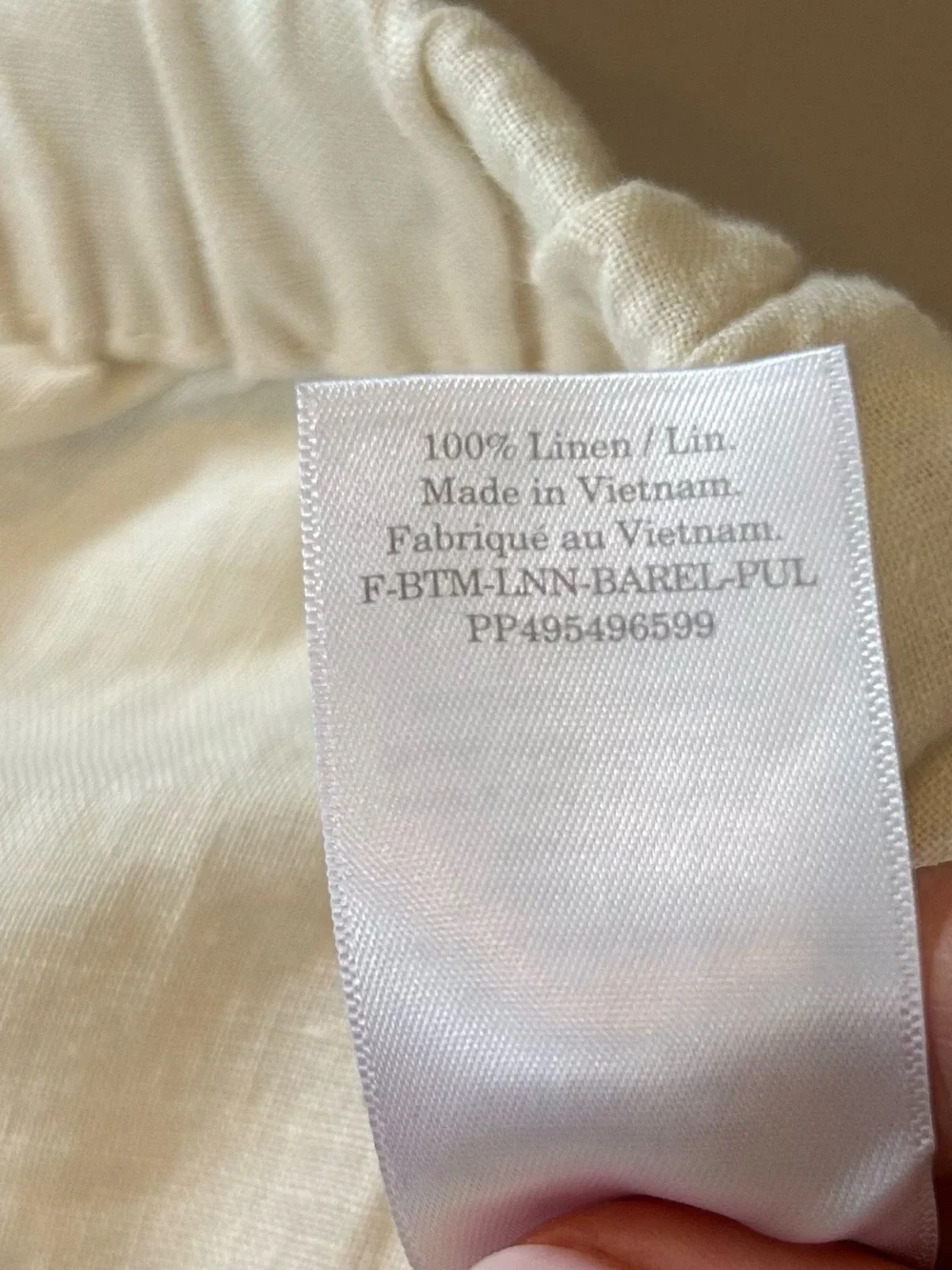 Everlane The Linen Pull-On Barrel Pant Natural Linen Size L